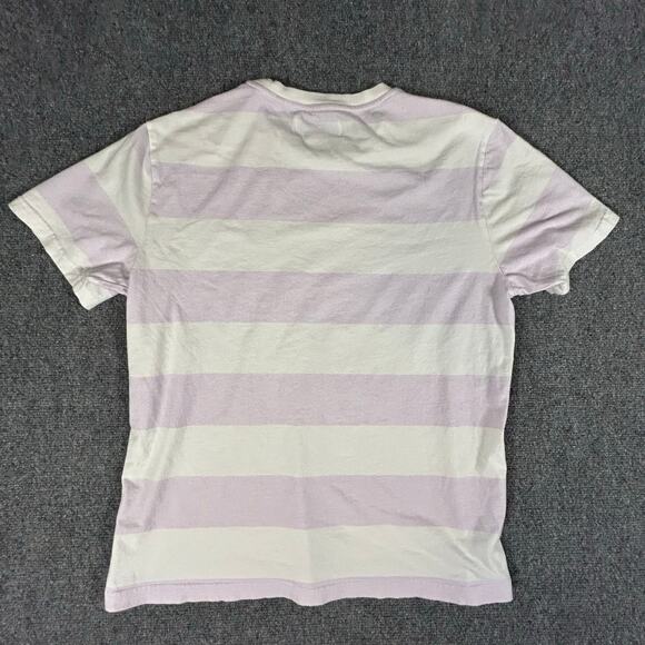 Penguin by Munsingwear Striped T Shirt Men L Purple/White 100% Cotton Chest Logo - Picture 6 of 8